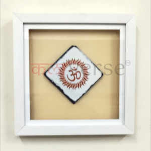 <span style="color:#8B0000; font-weight:bold; font-style:italic;">Spiritual AUM Door Art Frame</span> – Stone & Acrylic Wall Decor for Vastu and Devotional Spaces
