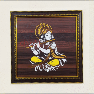 <span style="color:#8B0000; font-weight:bold; font-style:italic;">Shri Krishna</span> – Embossed Aluminium Wall Frame for Devotional Decor and Gifting